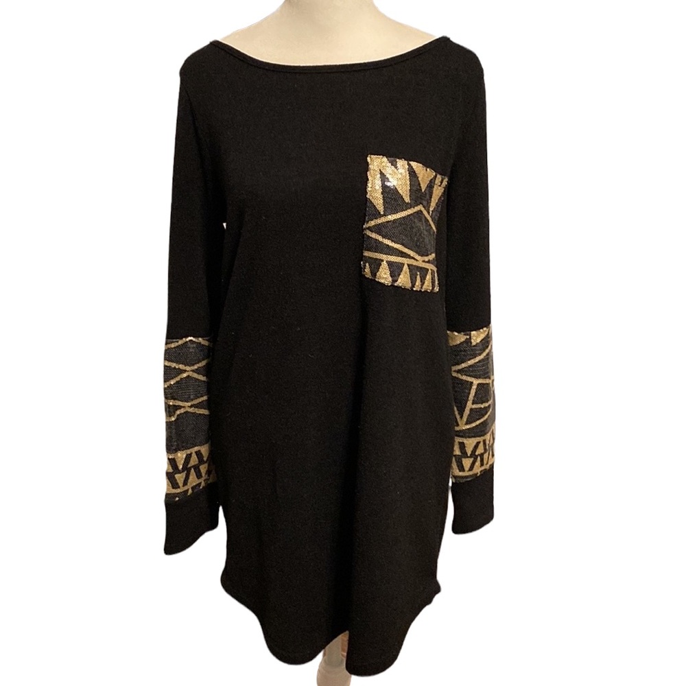 Sequin tribal abstract sweater